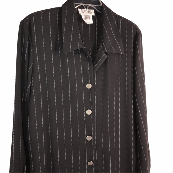 Vintage Pinstripes Classy Tunic Length Shirt - Picture 2 of 9